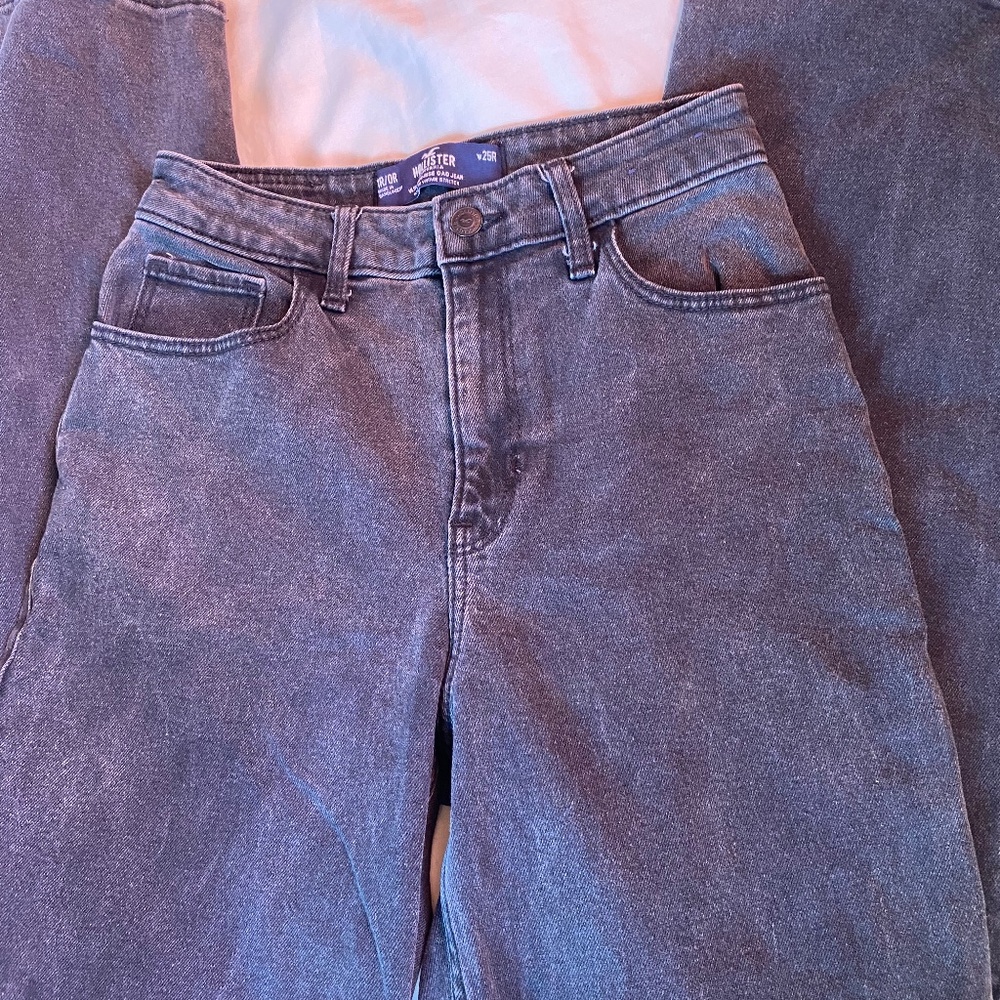 Hollister High Rise Dad Jeans black denim jeans size 25R